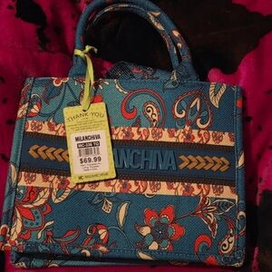 Blue Floral Tote Bag